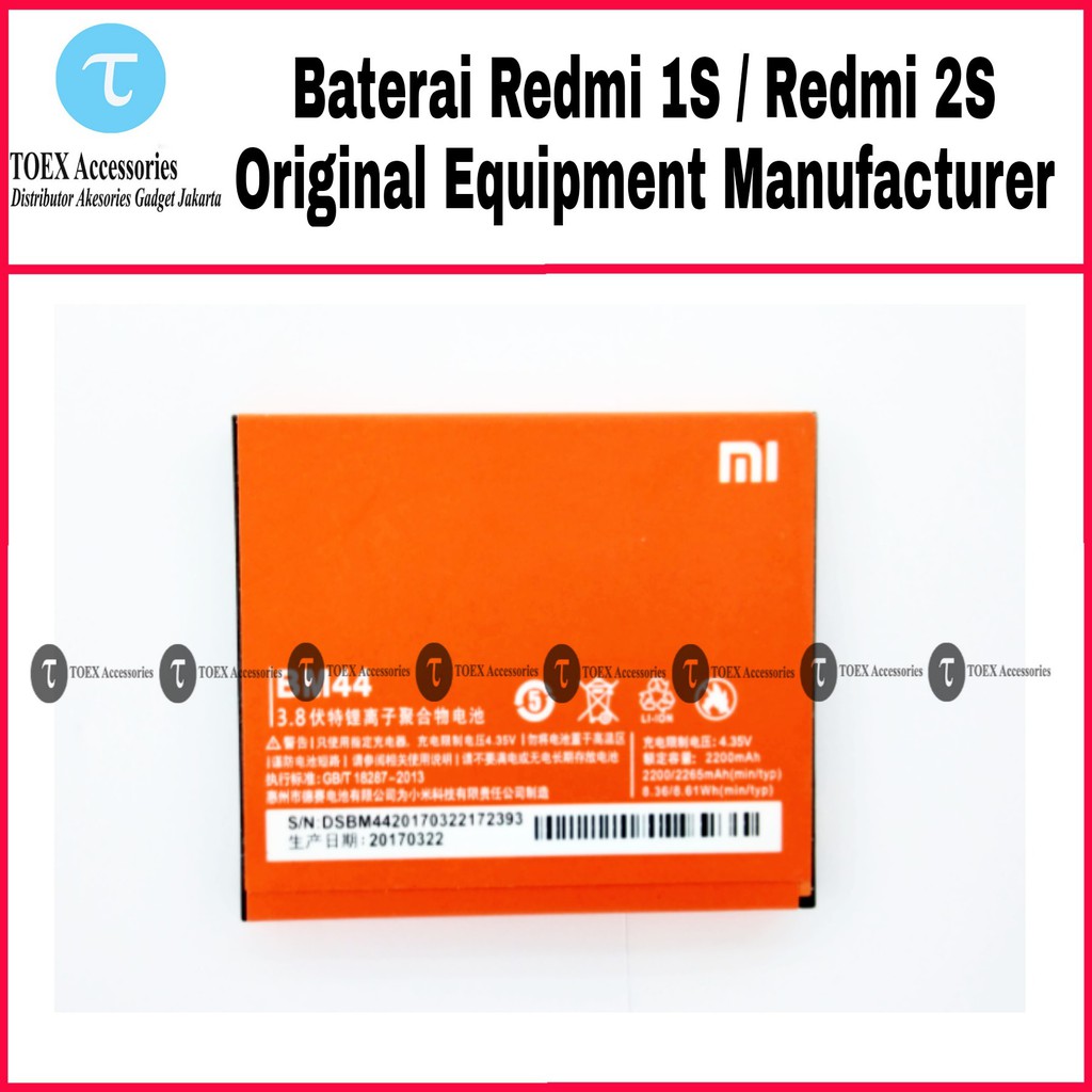 Baterai Xiaomi Redmi 1S 1 2S 2 BM44 Batre BM 44