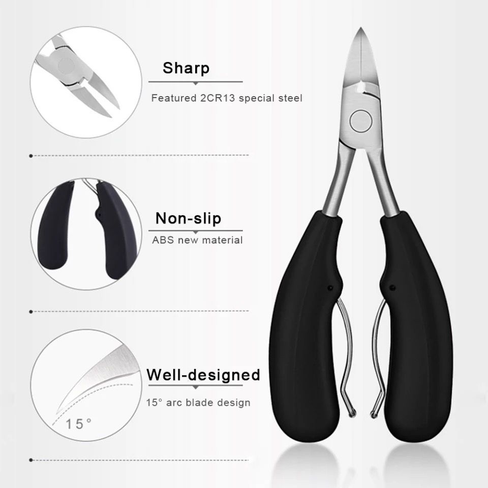 Tang Gunting Kuku Jempol Kaki Miring Stainless Steel Anti Cantengan Toe Nail Clipper Kulit Mati Dan Kutikula Nipper F712