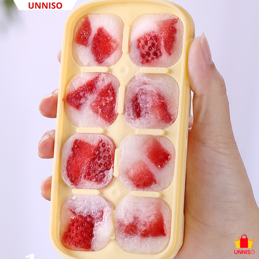UNNISO - Cetakan Es Batu Silicone 8 Grid CE12