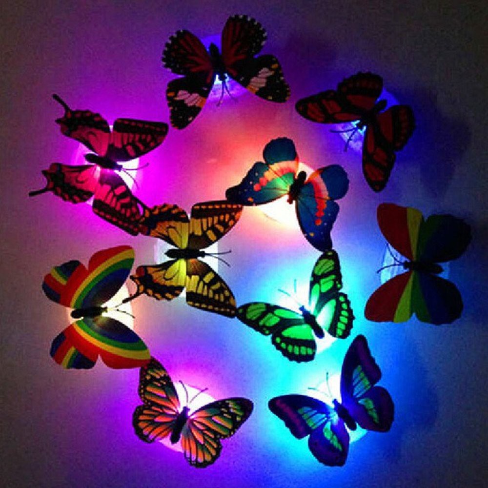 LAMPU HIAS KUPU KUPU BUTTERFLY LED RGB DEKORASI DINDING KAMAR TIDUR CANTIK JELITA PATEN KALI