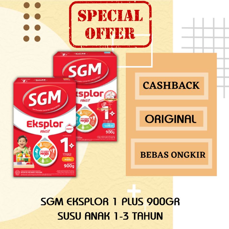 SUSU SGM 1 PLUS MADU / VANILA 900 GR SUSU ANAK 1 - 3 TAHUN) SUSU SGM 1+ 900G MURAH