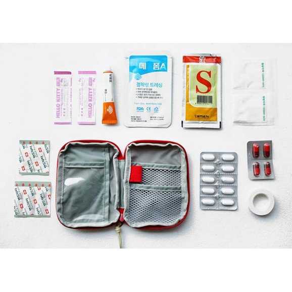 COD Tas Mini Obat P3K Medicine Pouch P3K Tas Obat Mini Travel Medicine Pouch Tempat Kotak Obat Organizer First Aid Koper Korean