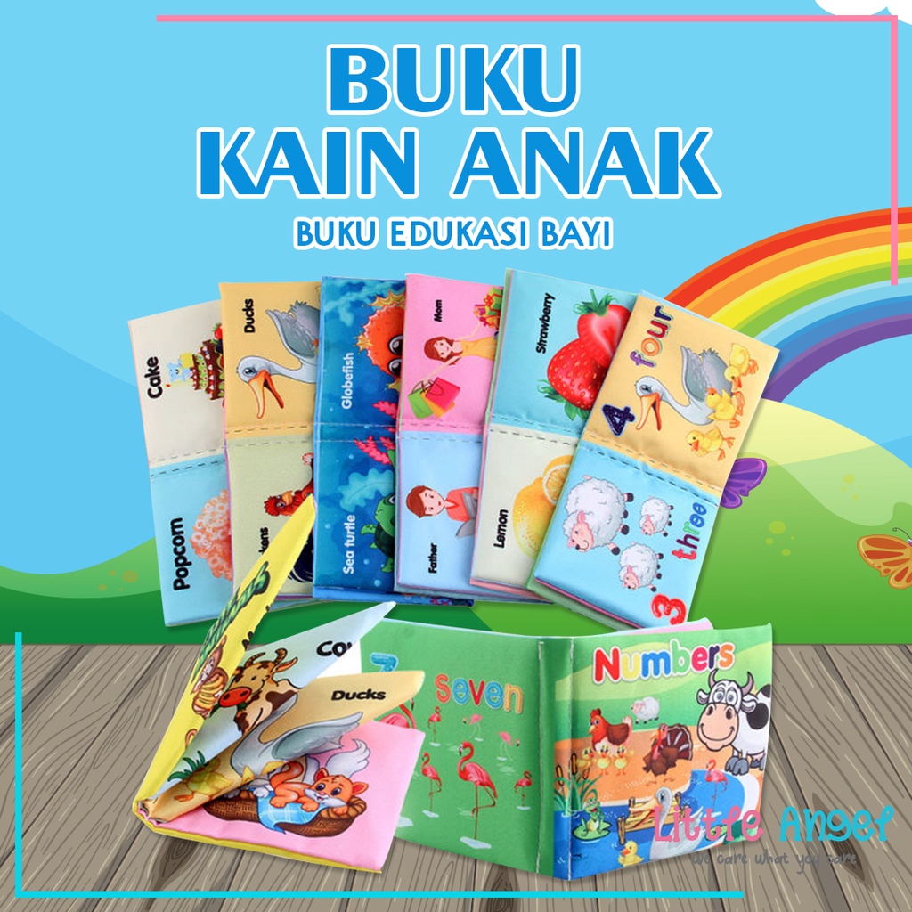 BUKU KAIN EDUKASI ANAK Buku Bantal Bayi Mainan Edukasi Karakter Anak Balita Belajar Cerita Gambar Edukatif Cloth Education Soft Book