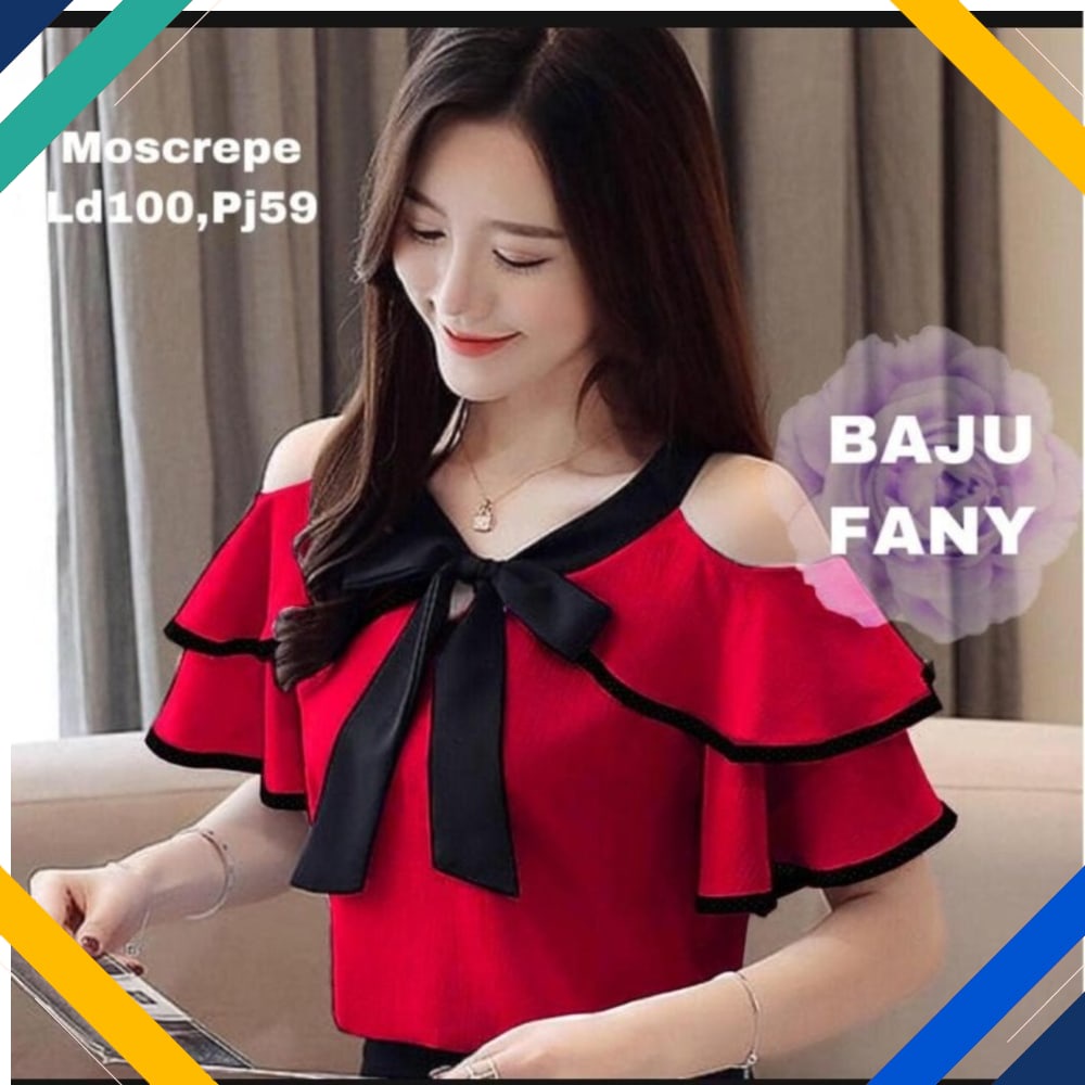 BLOUSE FANY MERAH CABE Kekinian Baju Atasan Wanita 0121 Premium SLQ