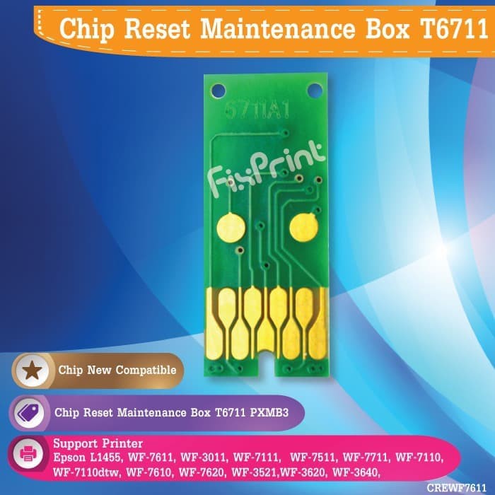 Chip Reset Maintenance Box Original T6711 PXBM3 Reset Waste Tank Printer L1455 WF7611 WF7711 WF3521