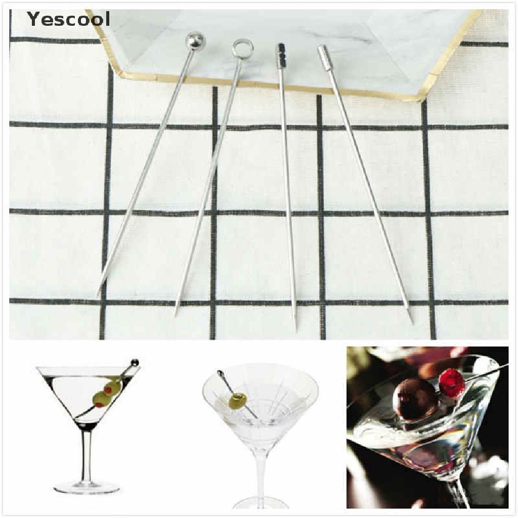 Yescool Tusuk Gigi Buahcocktailwine Bahan Stainless Steel Ada 4 Desain Untuk Dapur