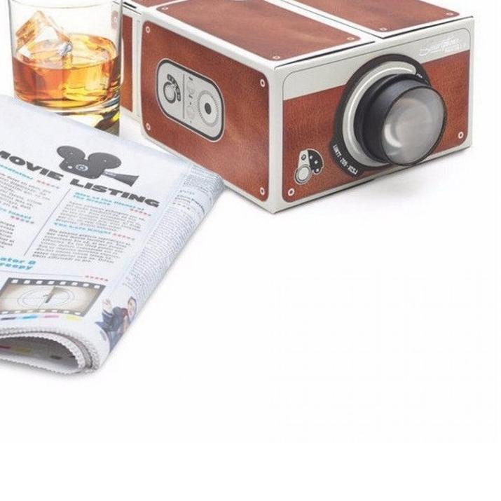 ♥ Proyektor Smartphone Portabel Cardboard 2.0 LCD Proyektor Mini Murah Carboard Handphone Proyektor 