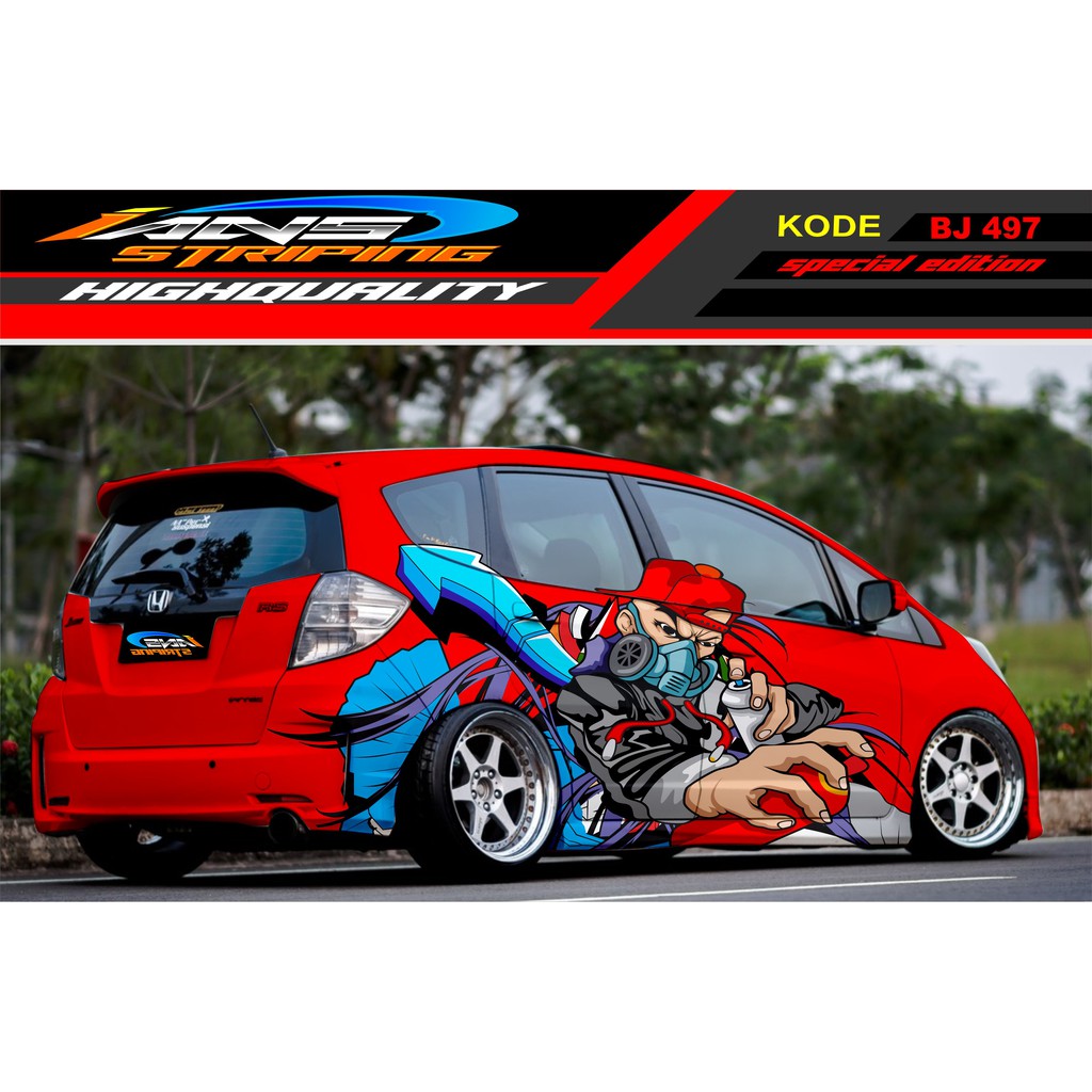 STICKER VARIASI MOBIL HONDA BRIO AGYA JAZZ AVANZA YARIS / DECAL STICKER MOBIL JAZZ / STIKER MOBIL