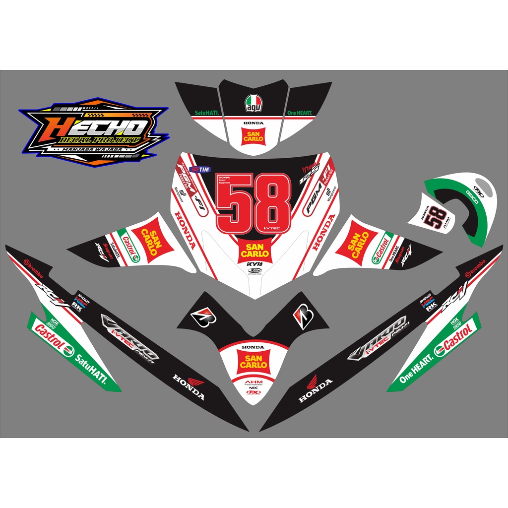 Decal Stiker vario 110 karbu Dekal Variasi Stiker Striping custom Fullbody