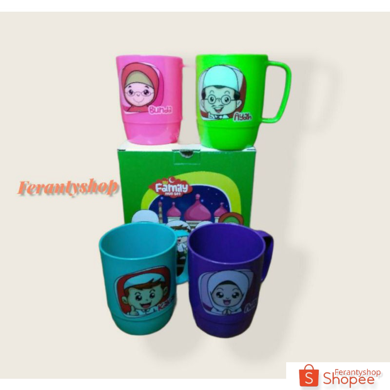 MY FAMILY MUG SET 4 PCS BIGGY GELAS SET MUG FAMILY/gelas mug