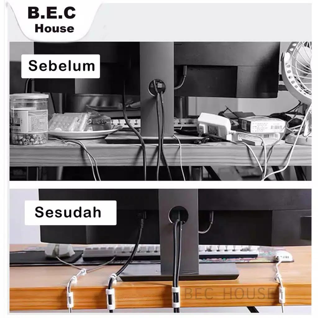 (FO) Klip Kabel Organizer Cable Clip Per pack Pengikat Kabel