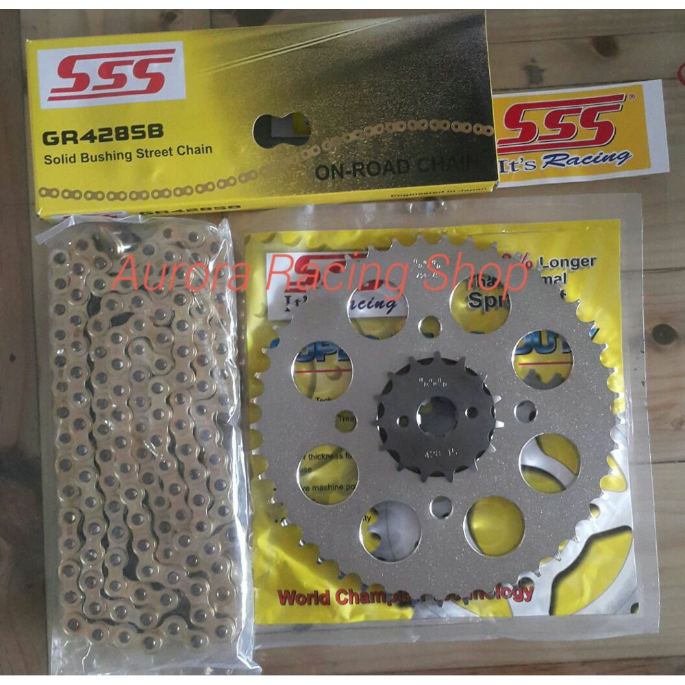 Promo Puasa Gear Set SSS 428 Honda  CB 150 R - New CB 150 R - Verza - New Mega Pro Diskon