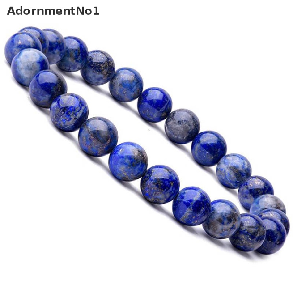 (AdornmentNo1) Gelang Tangan Manik-Manik Lapis Lazuli 8mm Elastis Untuk Unisex / Pria / Wanita