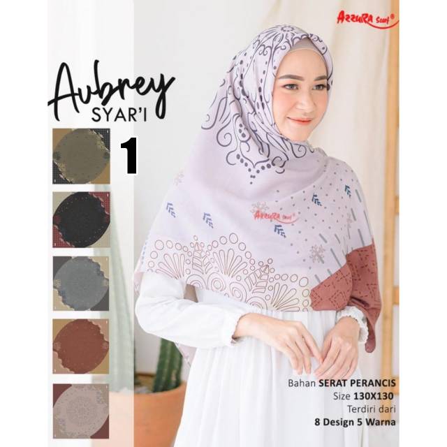 10PCS SEGIEMPAT AUBREY SYARI AZZURA KERUDUNG SYARI MOTIF AUBREY AZZURA JILBAB SYARI SOUVENIR UMROH
