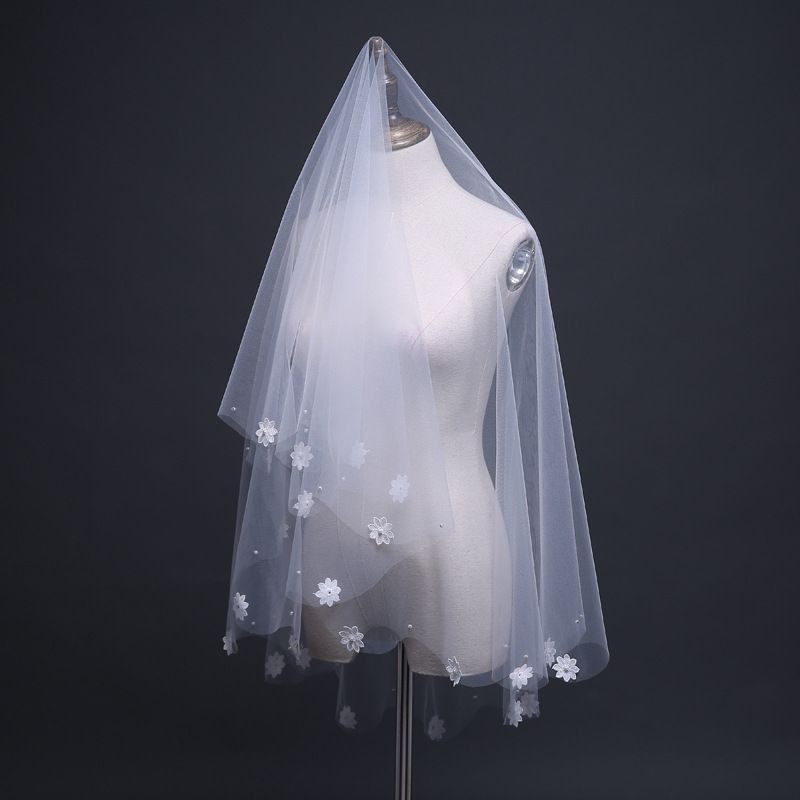 kerudung pengantin satu layer / selendang nikah