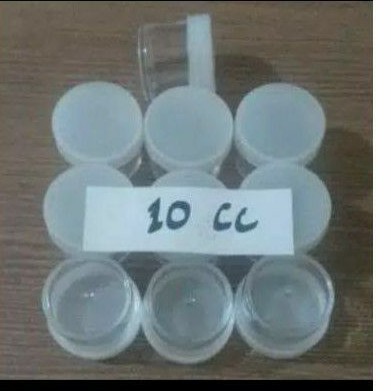 Pot urine/tempat urine/tempat dahak 10cc,pot plastik,pot sputum,pot salep,pit cosmetik 10ml