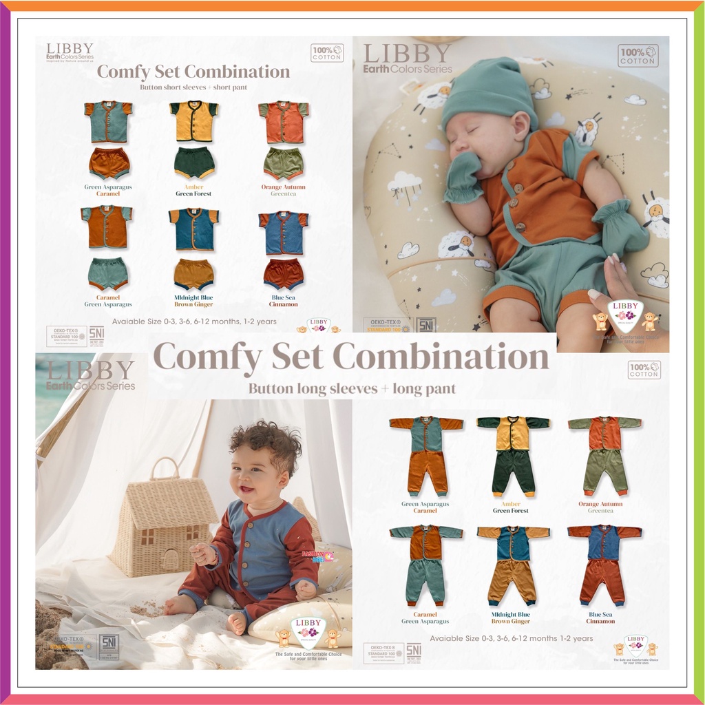 LIBBY COMFY SET KOMBINASI | EARTH COLOR SERIES | SETELAN LIBBY KANCING ❤ Fashionbabies ❤