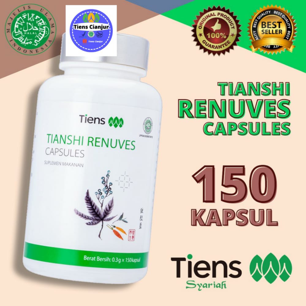 Tiens Tianshi Renuves Capsules Isi 150 Kapsul 100 Original Antioksidan