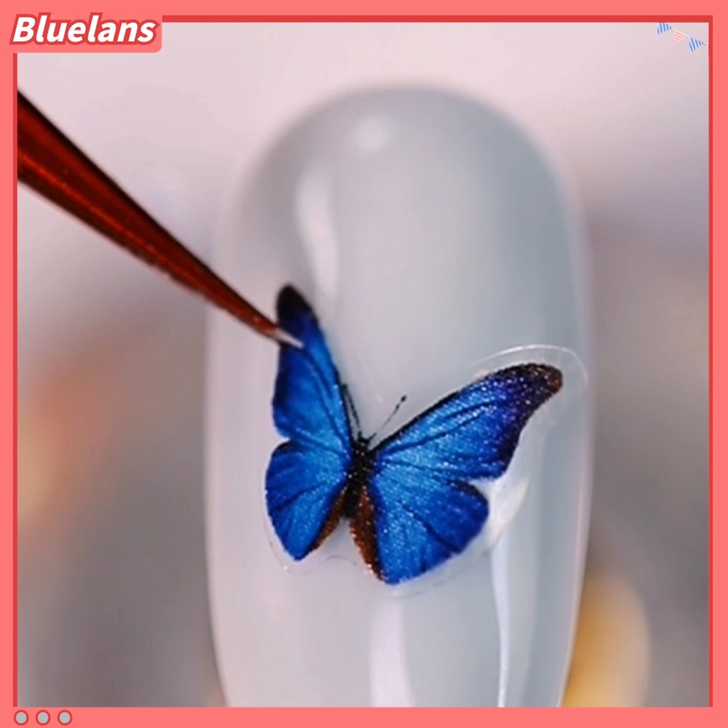 (In Stock) Kacamata Hitam Lensa Warna Warni ♡Stiker Kuku 3D Motif Bunga Butterfly Untuk Dekorasi Nail Art