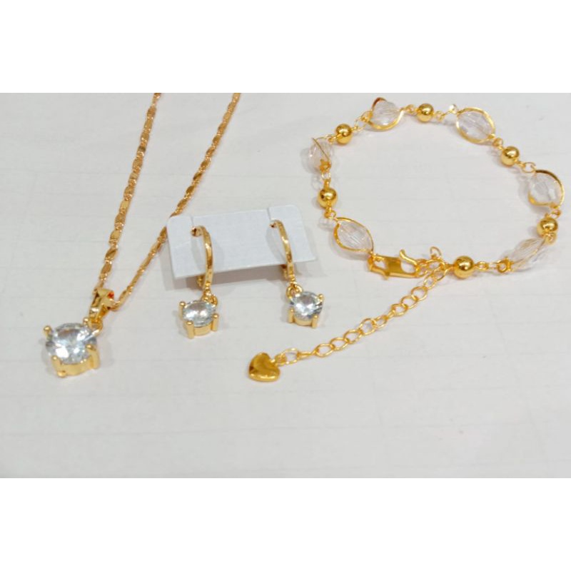 PERHIASAN WANITA DEWASA SET XUPING GOLD DAN SILVER MOTIF PILIHAN TERBARU LAPIS EMAS 18K
