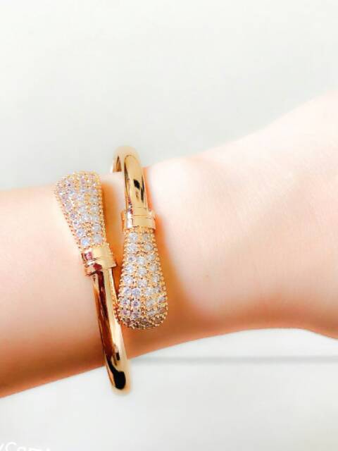 Gelang Wanita Oval Twin Zirconia Gold Xuping