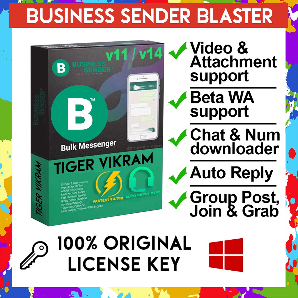 

Bsnss Sndr Pr v14 / v11 Blstr (TIGER VIKRAM) | Smpl Sndr | 100% Gnn Prdct Ky