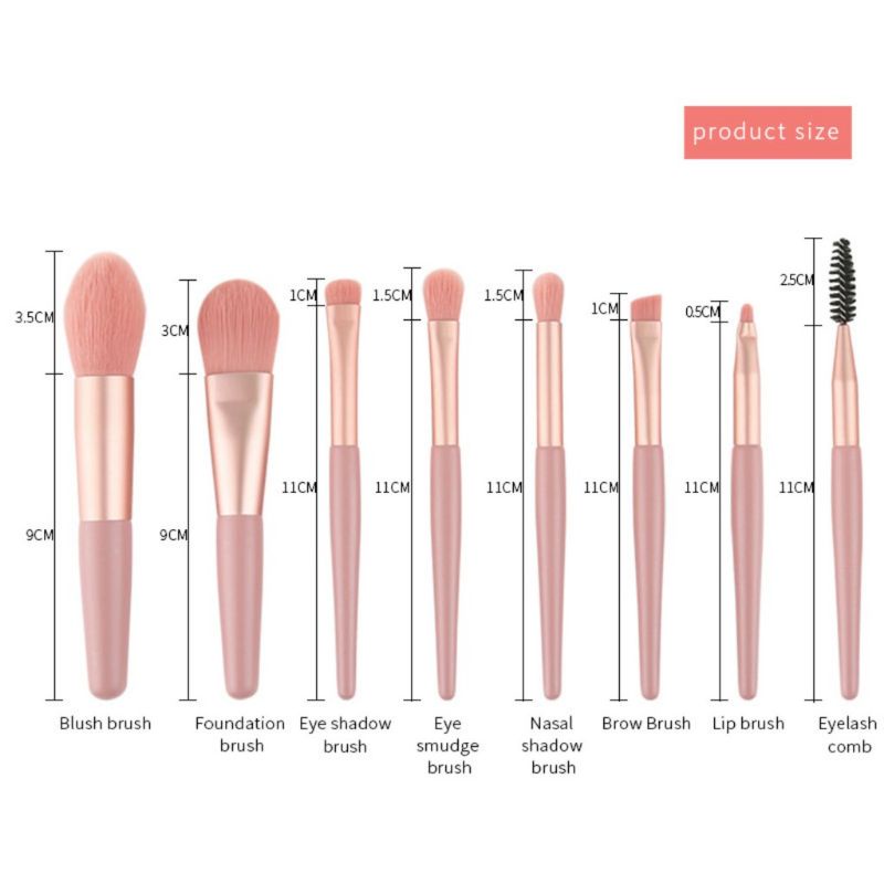 KUAS SET MAKE UP MINI TRAVEL 8 PCS / BRUSH MAKEUP TRAVEL MINI