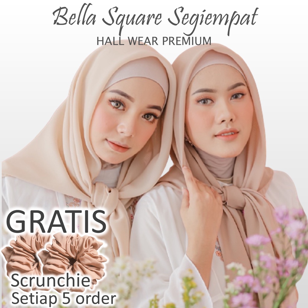 Krudung Bella Square Premium Kudung Bella Square Hijab Segiempat Jilbab Segi Empat Jilbab Voal Kerud