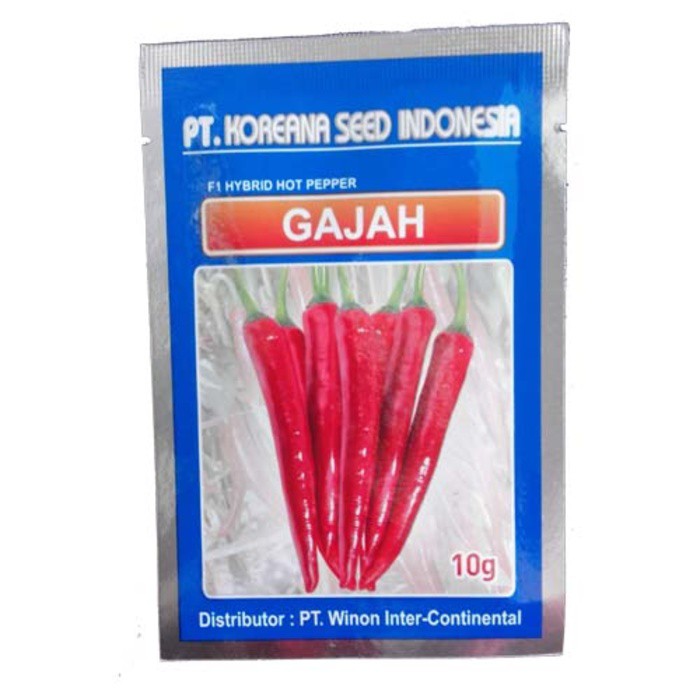 Koreana Seed GAJAH F1 Hybrid Hot Pepper - Benih Cabe Besar -10 gram