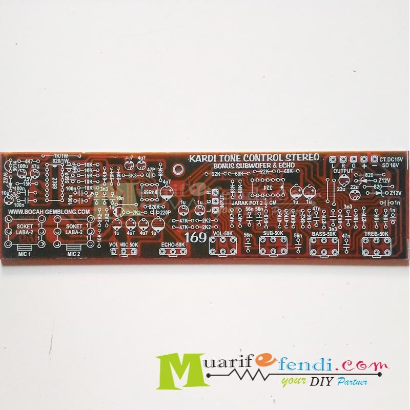 PCB Tone Control Stereo Plus MIC Echo PT2399 KARDI