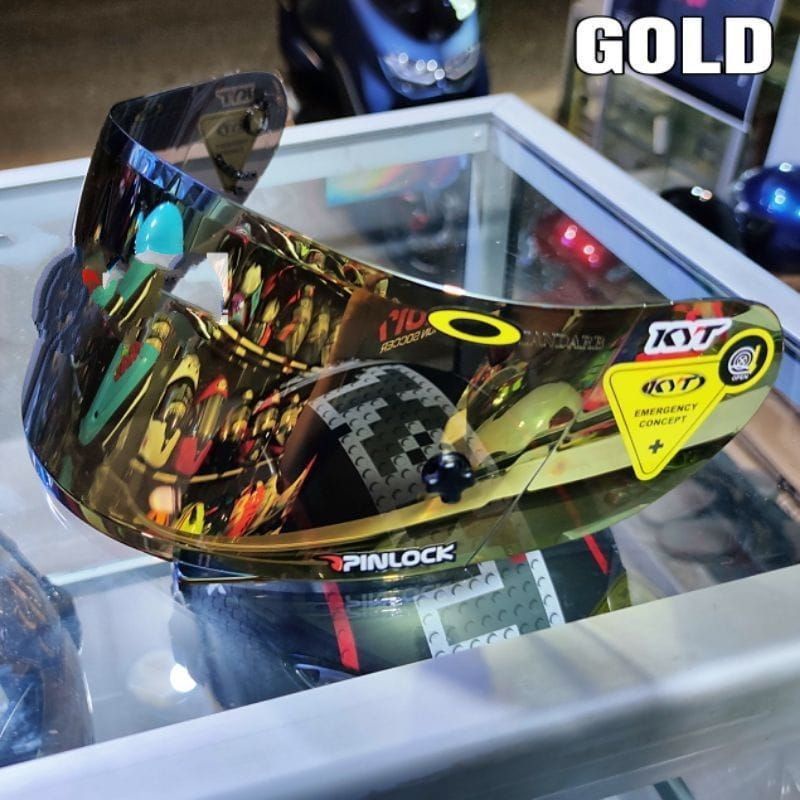 Kaca Visor FLAT KYT R10 RC7 K2R K2RIDER K2 RIDER MDS VICTORY V2R iridium Silver Blue Gold Hitam Light Smoke Bening Pelangi