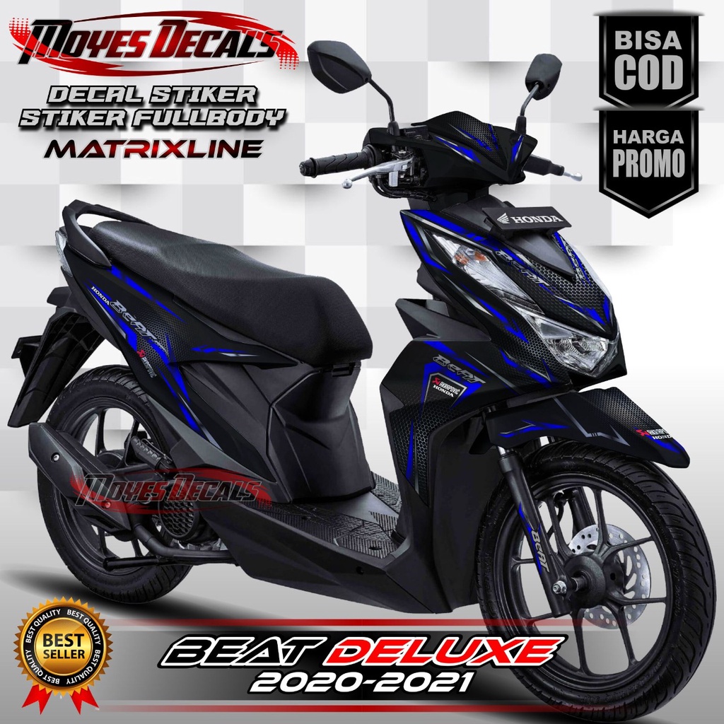 Decal Fullbody Honda Beat Deluxe Matrixline Blue Black Full