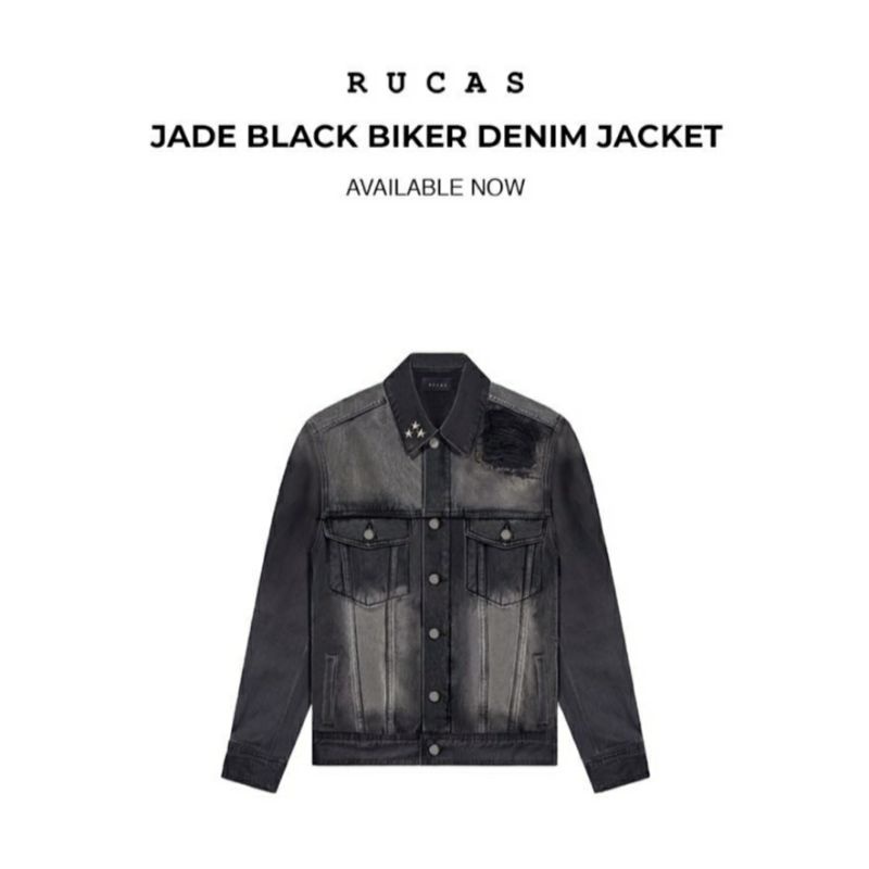 RUCAS JADE BLACK DENIM JACKET size XL