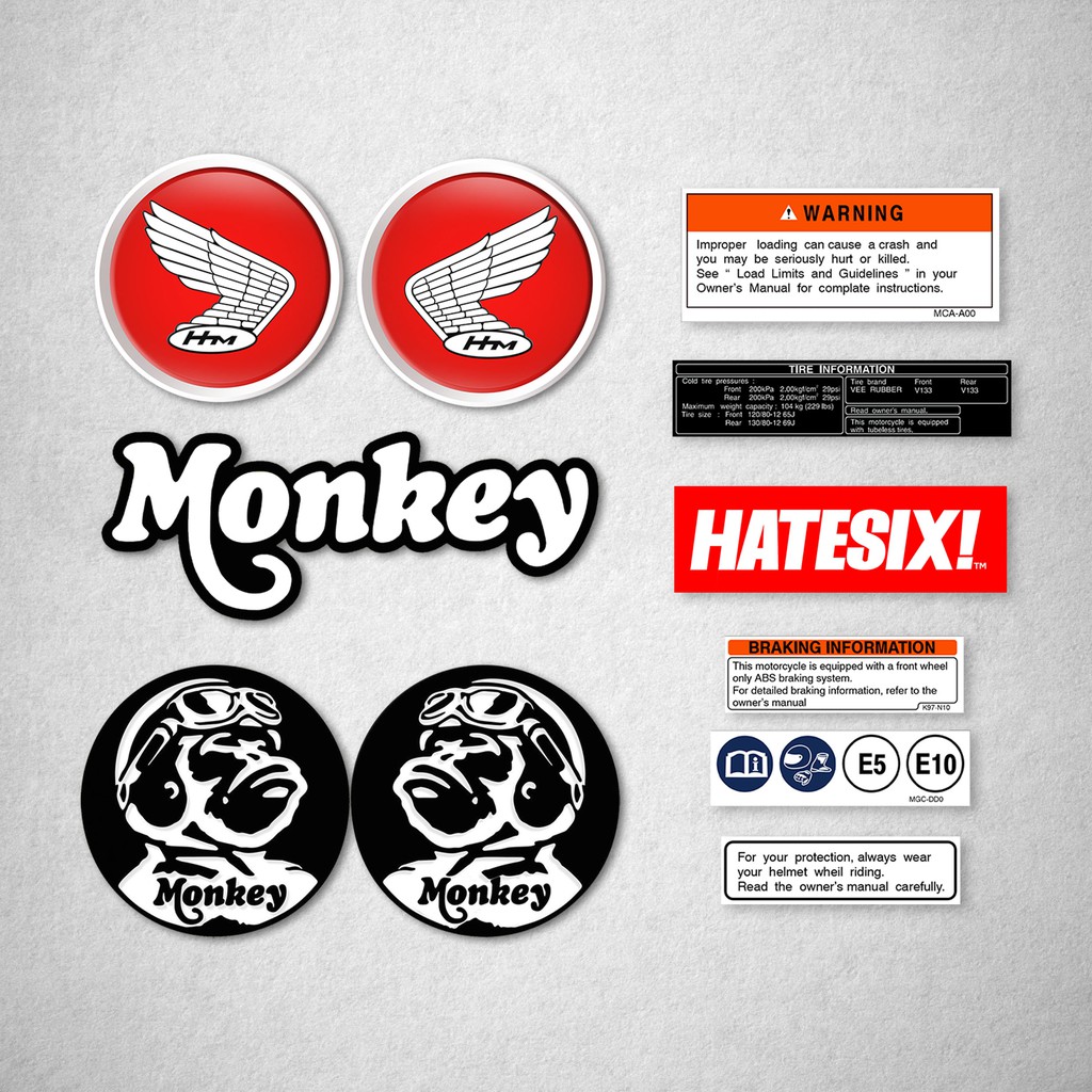 Sticker Decal Honda Monkey 125 Z125 Hatesix