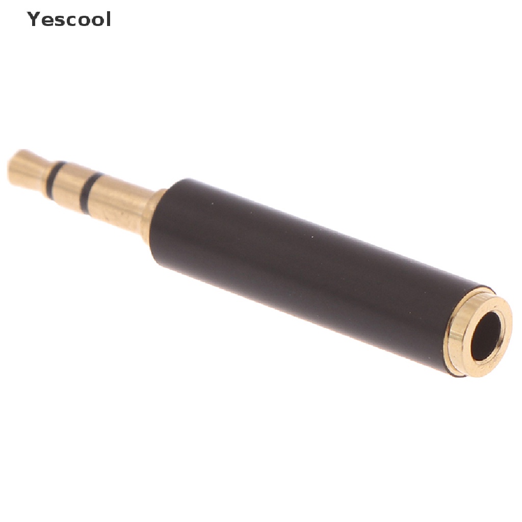 Yescool 1pc Adapter Konverter Audio Stereo 3 Pole Male Ke 4 Pole 3 Ring Female 3.5mm