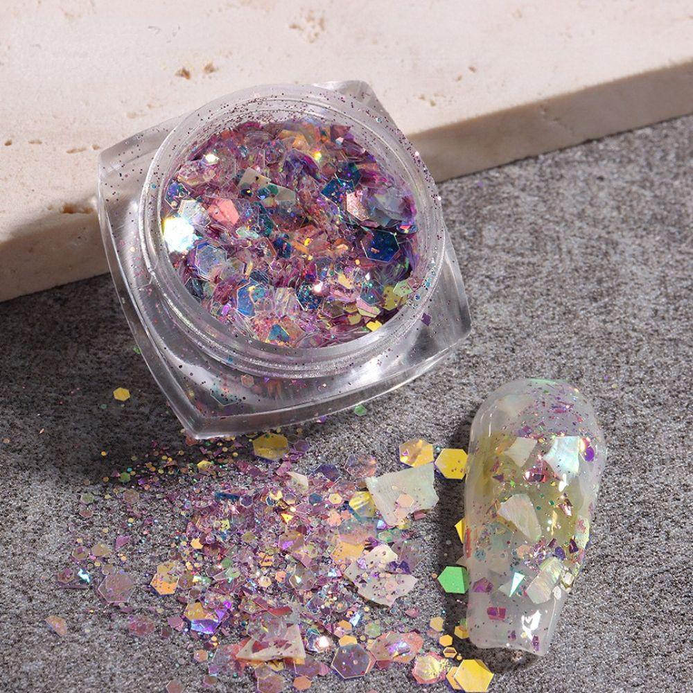 Mxbeauty Nail Art Sequin Aurora Hologram Kuku Kecantikan Salon Kuku DIY Nail Sequin Manicuring Flakes