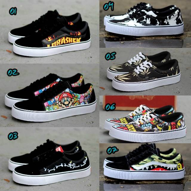 SEPATU VANS AUTHENTIC FULL BLACK HITAM WHITE PUTIH