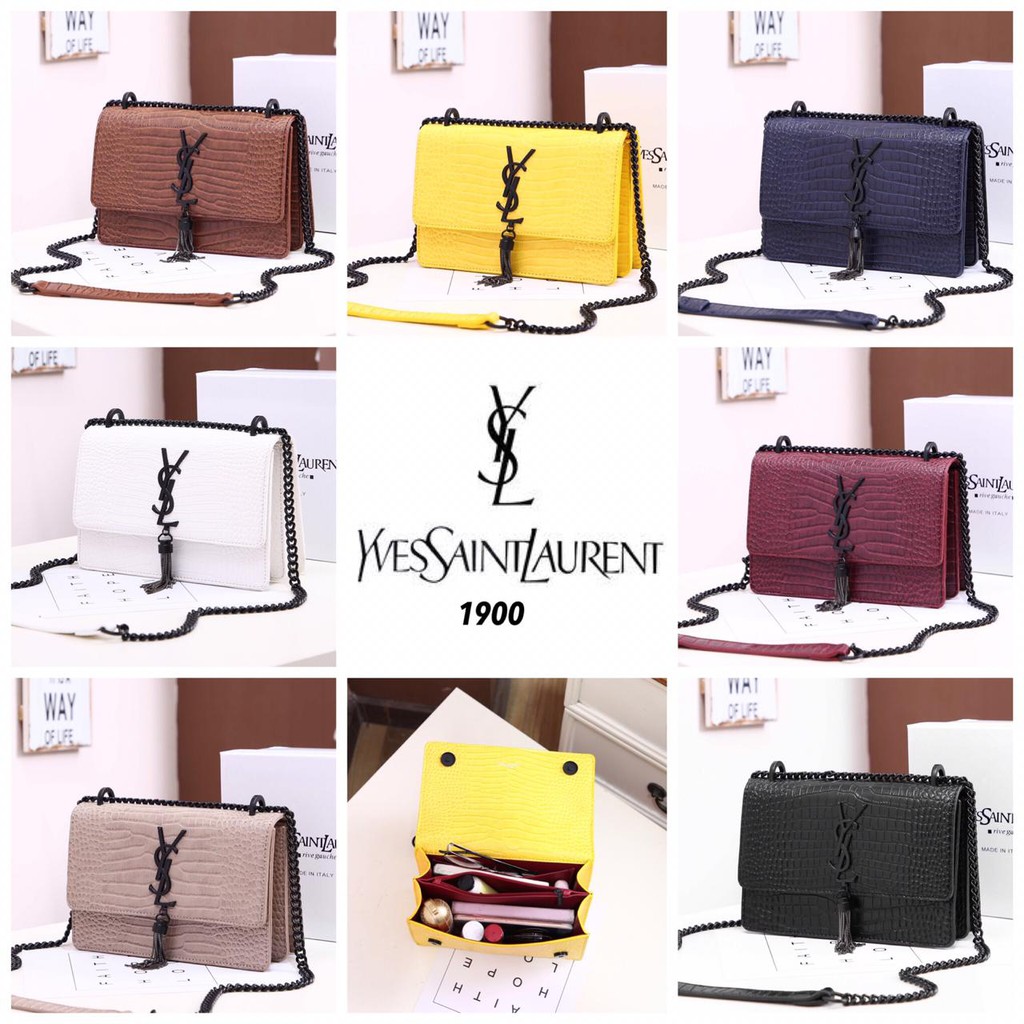 YSL SlingBag Croco 1900 DEN BATAM TAS IMPORT TAS SELEMPANG MURAH TAS FASHION MURAH BEST SELLER