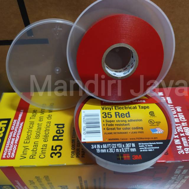 

3M Scotch 35 Merah Vinil Electrical Tape - Isolasi Cable STD PLN
