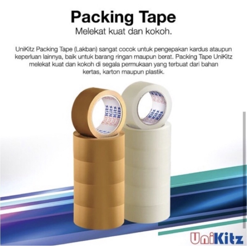 

Lakban Perekat Unikitz 45mm x 72 Yard Bening Coklat