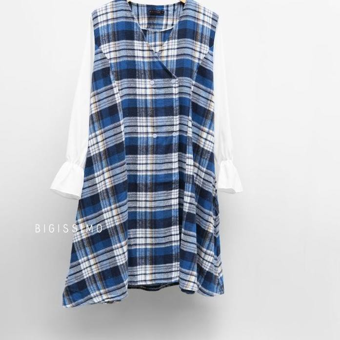 [Hot Sale 2.2] -98 * BIGISSIMO YOURA FLANEL KOREAN TUNIC atasan bigsize oversize