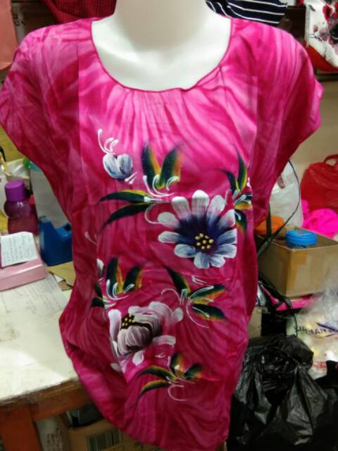 Terbaru Blouse Santai Wanita Motif Pelangi Lukis