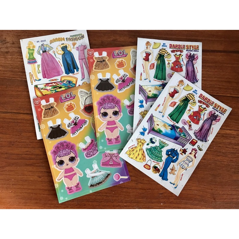 Mainan Anak : Mainan Bongkar Pasang Kertas / BP Kertas Barbie dll [ 5pcs ]
