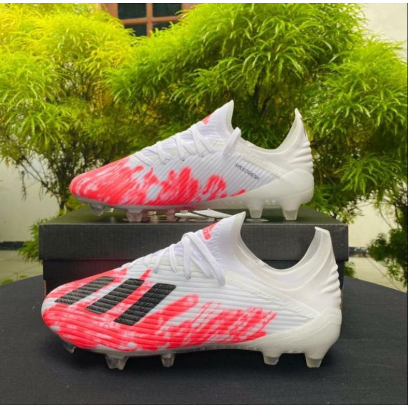Sepatu Bola Adidas X 19.1 White Pink FG