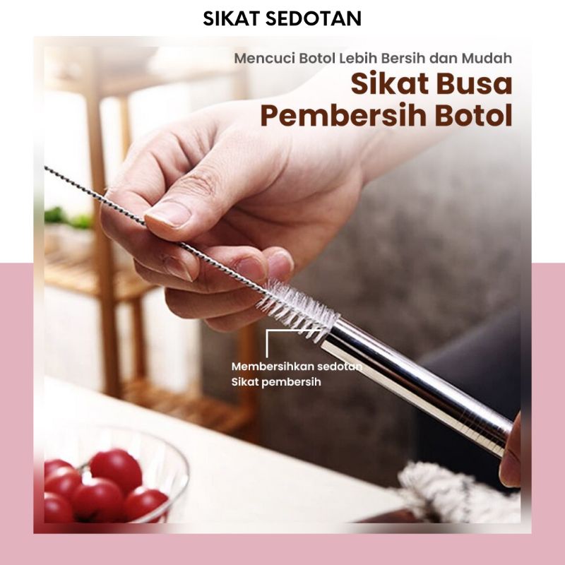 Sikat Sedotan stainless Praktis