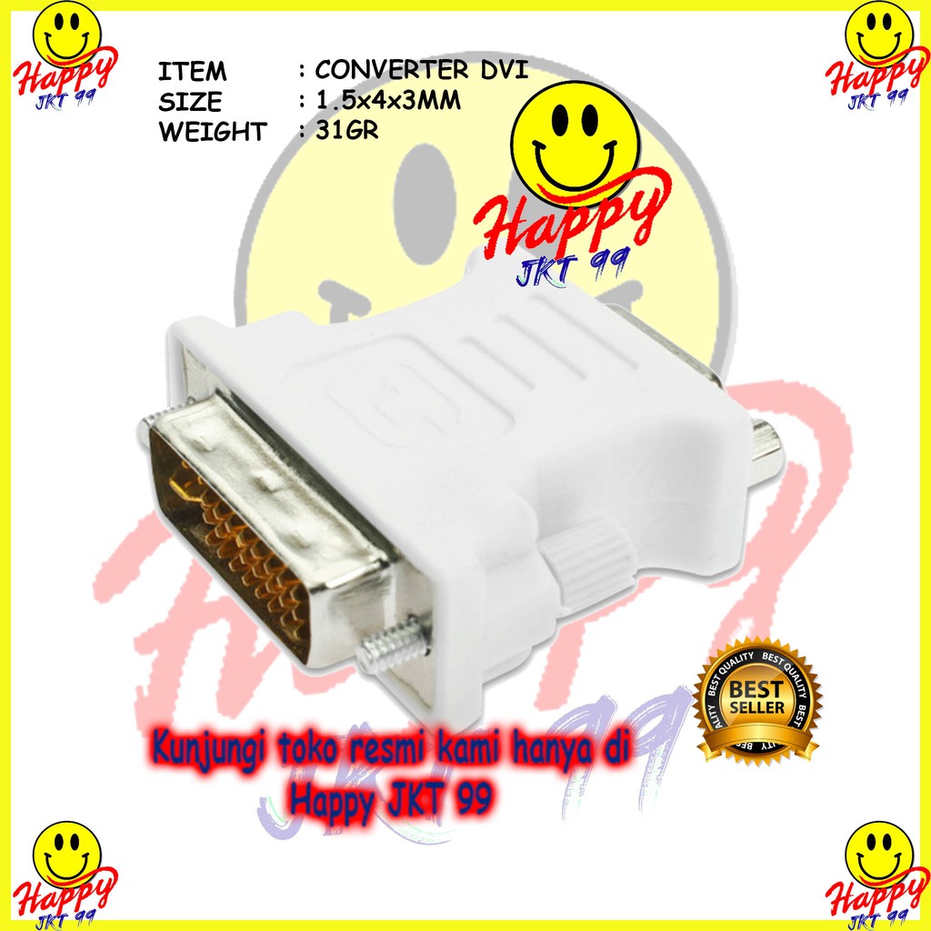 [ HAPPY JKT 99 ] CONVERTER KONEKTOR DVI TO VGA ORIGIANAL