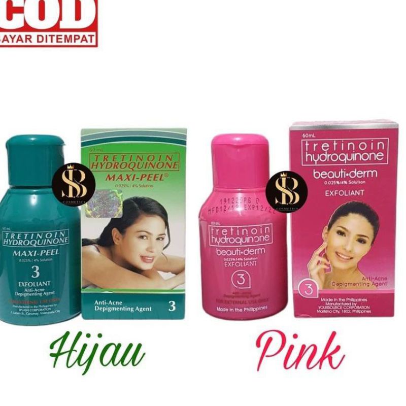 toner Maxi peell pink dan Maxipil biru