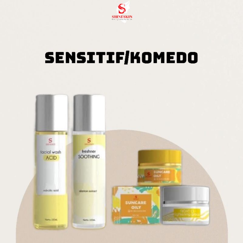 Shineskin 1 Paket Skincare glowing/paket skincare BPOM/skincare sepaket/kecantikan