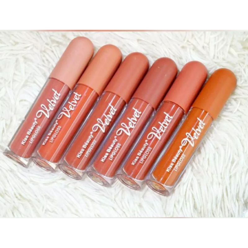 LIP GLOSS KISS BEAUTY WARNA NUDE / KISS ME ULTRA MATTE  [H/6PCS] NO.7954 / NO.70039-03A