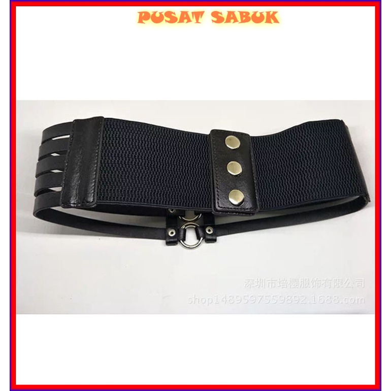 Sabuk Wanita Obi Kulit Women Belt Ikat Pinggang Hitam Pingang Fashion Gesper Cewek Karet Kekinian Korea Oby Besar Jumbo Big size Gasper Baru Cantik Elastis Murah Waist Tali Bulat Ramping Blet Mewah Model